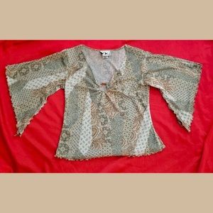🌈VTG 90s does 70s BOHO Angel-wing Festival Top